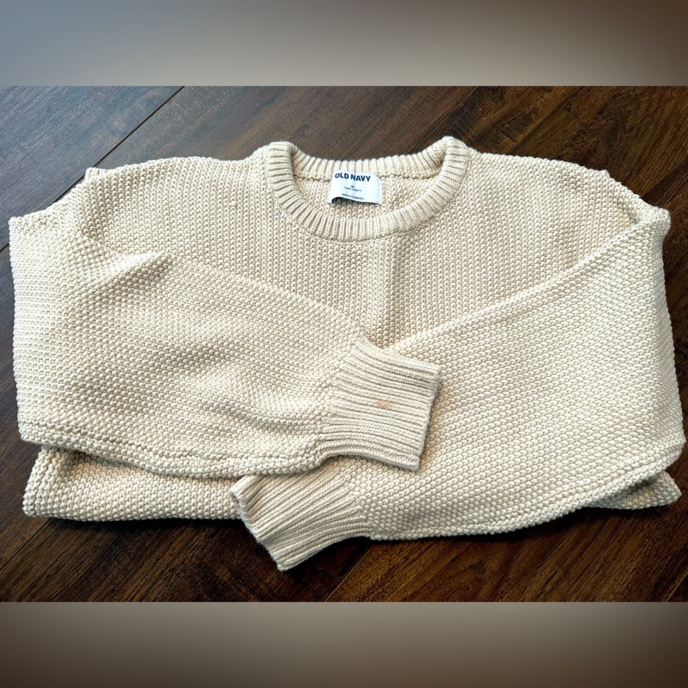 Tan Knit Old Navy Sweater, Medium